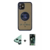 MARSİLYAN™- iPhone 12 Mini Kılıf Yörünge Çizgi - Şeffaf 360 Full Body Arka Koruyucu + Raze Metal Kamera Lens - YL