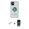 MARSİLYAN™- iPhone 12 Mini Kılıf Yörünge Çizgi - Şeffaf 360 Full Body Arka Koruyucu + Renkli Kamera Lens Koruma Cam - YL