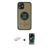 MARSİLYAN™- iPhone 12 Mini Kılıf Yörünge Çizgi - Şeffaf 360 Full Body Arka Koruyucu + Renkli Kamera Lens Koruma Cam - YL