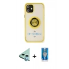 MARSİLYAN™- iPhone 12 Mini Kılıf Yörünge Çizgi - Şeffaf Royal Nano Ekran Koruyucu + Raze Metal Kamera Lens - MI