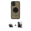 MARSİLYAN™- iPhone 12 Mini Kılıf Yörünge Çizgi - Şeffaf Temperli Cam Ekran Koruyucu + Kamera Lens Koruma Cam - SF