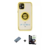 MARSİLYAN™- iPhone 12 Mini Kılıf Yörünge Çizgi - Şeffaf Temperli Cam Ekran Koruyucu + Shine Kamera Lens Koruma Cam - PE