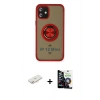MARSİLYAN™- iPhone 12 Mini Kılıf Yörünge Çizgi - Şeffaf Temperli Cam Ekran Koruyucu + Renkli Kamera Lens Koruma Cam - YL