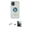 MARSİLYAN™- iPhone 12 Mini Kılıf Yörünge Çizgi - Şeffaf Temperli Cam Ekran Koruyucu + Renkli Kamera Lens Koruma Cam - SI