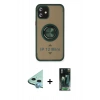 MARSİLYAN™- iPhone 12 Mini Kılıf Yörünge Çizgi - Siyah 360 Mat Full Body Arka Koruyucu + Raze Metal Kamera Lens - MI
