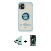 MARSİLYAN™- iPhone 12 Mini Kılıf Yörünge Çizgi - Siyah 360 Mat Full Body Arka Koruyucu + Raze Metal Kamera Lens - MI