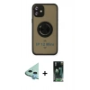 MARSİLYAN™- iPhone 12 Mini Kılıf Yörünge Çizgi - Siyah 360 Mat Full Body Arka Koruyucu + Raze Metal Kamera Lens - MI