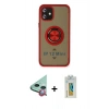 MARSİLYAN™- iPhone 12 Mini Kılıf Yörünge Çizgi - Siyah Polymer Nano Ekran Koruyucu + Raze Metal Kamera Lens - KI