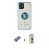MARSİLYAN™- iPhone 12 Mini Kılıf Yörünge Çizgi - Siyah Polymer Nano Ekran Koruyucu + Shine Kamera Lens Koruma Cam - MI