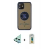 MARSİLYAN™- iPhone 12 Mini Kılıf Yörünge Çizgi - Siyah Polymer Nano Ekran Koruyucu + Raze Metal Kamera Lens - MI