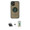 MARSİLYAN™- iPhone 12 Mini Kılıf Yörünge Çizgi - Siyah Polymer Nano Ekran Koruyucu + Kamera Lens Koruma Cam - SF