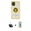 MARSİLYAN™- iPhone 12 Mini Kılıf Yörünge Çizgi - Siyah Polymer Nano Ekran Koruyucu + Kamera Lens Koruma Cam - SF