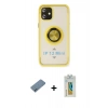 MARSİLYAN™- iPhone 12 Mini Kılıf Yörünge Çizgi - Siyah Polymer Nano Ekran Koruyucu + Shine Kamera Lens Koruma Cam - MI
