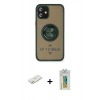 MARSİLYAN™- iPhone 12 Mini Kılıf Yörünge Çizgi - Siyah Polymer Nano Ekran Koruyucu + Renkli Kamera Lens Koruma Cam - TU