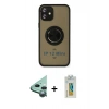 MARSİLYAN™- iPhone 12 Mini Kılıf Yörünge Çizgi - Siyah Polymer Nano Ekran Koruyucu + Raze Metal Kamera Lens - YL