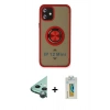 MARSİLYAN™- iPhone 12 Mini Kılıf Yörünge Çizgi - Siyah Polymer Nano Ekran Koruyucu + Raze Metal Kamera Lens - YL