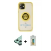 MARSİLYAN™- iPhone 12 Mini Kılıf Yörünge Çizgi - Siyah Polymer Nano Ekran Koruyucu + Raze Metal Kamera Lens - YL