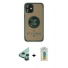 MARSİLYAN™- iPhone 12 Mini Kılıf Yörünge Çizgi - Siyah Polymer Nano Ekran Koruyucu + Raze Metal Kamera Lens - YL