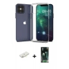 MARSİLYAN™- iPhone 12 Mini Kılıf Zirve Doku - Şeffaf 360 Full Body Arka Koruyucu + Renkli Kamera Lens Koruma Cam - SI