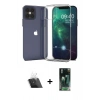 MARSİLYAN™- iPhone 12 Mini Kılıf Zirve Doku - Şeffaf 360 Full Body Arka Koruyucu + Kamera Lens Koruma Cam - SF