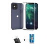 MARSİLYAN™- iPhone 12 Mini Kılıf Zirve Doku - Şeffaf Royal Nano Ekran Koruyucu + Kamera Lens Koruma Cam - SF