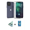 MARSİLYAN™- iPhone 12 Mini Kılıf Zirve Doku - Şeffaf Royal Nano Ekran Koruyucu + Raze Metal Kamera Lens - MI