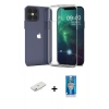 MARSİLYAN™- iPhone 12 Mini Kılıf Zirve Doku - Şeffaf Royal Nano Ekran Koruyucu + Renkli Kamera Lens Koruma Cam - PE