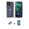 MARSİLYAN™- iPhone 12 Mini Kılıf Zirve Doku - Şeffaf Royal Nano Ekran Koruyucu + Shine Kamera Lens Koruma Cam - GS