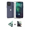 MARSİLYAN™- iPhone 12 Mini Kılıf Zirve Doku - Şeffaf Temperli Cam Ekran Koruyucu + Raze Metal Kamera Lens - YL