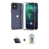 MARSİLYAN™- iPhone 12 Mini Kılıf Zirve Doku - Siyah Polymer Nano Ekran Koruyucu + Kamera Lens Koruma Cam - SF