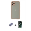 MARSİLYAN™- iPhone 12 Pro Kılıf Ahenk Çizgi Serisi - Şeffaf 360 Full Body Arka Koruyucu + Metal Kamera Lens Koruma Cam - GD