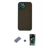 MARSİLYAN™- iPhone 12 Pro Kılıf Ahenk Çizgi Serisi - Şeffaf 360 Full Body Arka Koruyucu + Metal Kamera Lens Koruma Cam - GD