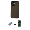 MARSİLYAN™- iPhone 12 Pro Kılıf Ahenk Çizgi Serisi - Şeffaf 360 Full Body Arka Koruyucu + Metal Kamera Lens Koruma Cam - GS