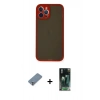 MARSİLYAN™- iPhone 12 Pro Kılıf Ahenk Çizgi Serisi - Şeffaf 360 Full Body Arka Koruyucu + Metal Kamera Lens Koruma Cam - GS