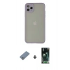 MARSİLYAN™- iPhone 12 Pro Kılıf Ahenk Çizgi Serisi - Şeffaf 360 Full Body Arka Koruyucu + Metal Kamera Lens Koruma Cam - GS