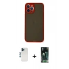 MARSİLYAN™- iPhone 12 Pro Kılıf Ahenk Çizgi Serisi - Şeffaf 360 Full Body Arka Koruyucu + Shine Kamera Lens - MI