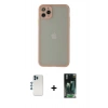 MARSİLYAN™- iPhone 12 Pro Kılıf Ahenk Çizgi Serisi - Şeffaf 360 Full Body Arka Koruyucu + Shine Kamera Lens - MI