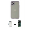 MARSİLYAN™- iPhone 12 Pro Kılıf Ahenk Çizgi Serisi - Şeffaf 360 Full Body Arka Koruyucu + Shine Kamera Lens - MI