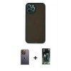 MARSİLYAN™- iPhone 12 Pro Kılıf Ahenk Çizgi Serisi - Şeffaf 360 Full Body Arka Koruyucu + Neon Fosforlu Kamera Lens - SI