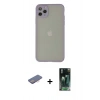 MARSİLYAN™- iPhone 12 Pro Kılıf Ahenk Çizgi Serisi - Şeffaf 360 Full Body Arka Koruyucu + Renkli Kamera Lens Koruma Cam - PE