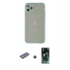 MARSİLYAN™- iPhone 12 Pro Kılıf Ahenk Çizgi Serisi - Şeffaf 360 Full Body Arka Koruyucu + Renkli Kamera Lens Koruma Cam - PE