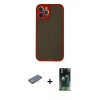 MARSİLYAN™- iPhone 12 Pro Kılıf Ahenk Çizgi Serisi - Şeffaf 360 Full Body Arka Koruyucu + Renkli Kamera Lens Koruma Cam - PE