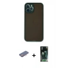 MARSİLYAN™- iPhone 12 Pro Kılıf Ahenk Çizgi Serisi - Şeffaf 360 Full Body Arka Koruyucu + Renkli Kamera Lens Koruma Cam - PE