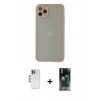 MARSİLYAN™- iPhone 12 Pro Kılıf Ahenk Çizgi Serisi - Şeffaf 360 Full Body Arka Koruyucu + Shine Kamera Lens - GS