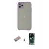 MARSİLYAN™- iPhone 12 Pro Kılıf Ahenk Çizgi Serisi - Şeffaf 360 Full Body Arka Koruyucu + Shine Kamera Lens Koruma Cam - SABE