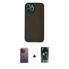 MARSİLYAN™- iPhone 12 Pro Kılıf Ahenk Çizgi Serisi - Şeffaf 360 Full Body Arka Koruyucu + Neon Fosforlu Kamera Lens - TU