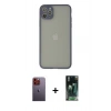 MARSİLYAN™- iPhone 12 Pro Kılıf Ahenk Çizgi Serisi - Şeffaf 360 Full Body Arka Koruyucu + Neon Fosforlu Kamera Lens - TU