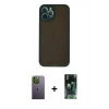 MARSİLYAN™- iPhone 12 Pro Kılıf Ahenk Çizgi Serisi - Şeffaf 360 Full Body Arka Koruyucu + Neon Fosforlu Kamera Lens - YL
