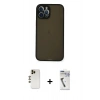 MARSİLYAN™- iPhone 12 Pro Kılıf Ahenk Çizgi Serisi - Şeffaf Uv Polymer Nano Ekran Koruyucu + Shine Kamera Lens - GD