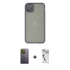 MARSİLYAN™- iPhone 12 Pro Kılıf Ahenk Çizgi Serisi - Şeffaf Uv Polymer Nano Ekran Koruyucu + Neon Fosforlu Kamera Lens - YL